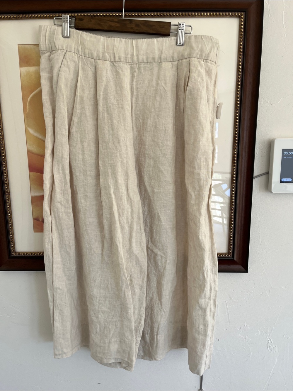 GAP Wide-Leg Linen Pants in Natural Beige